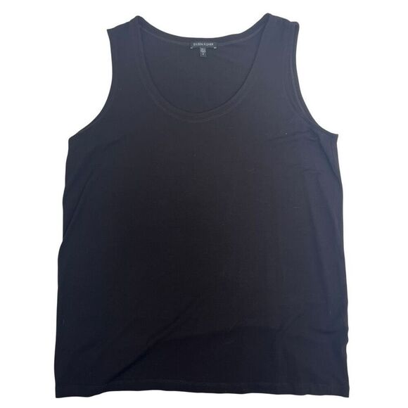Eileen Fisher Womens Scoop Neck Rayon Jersey Tank Top Dark Brown Size Medium - Picture 1 of 16